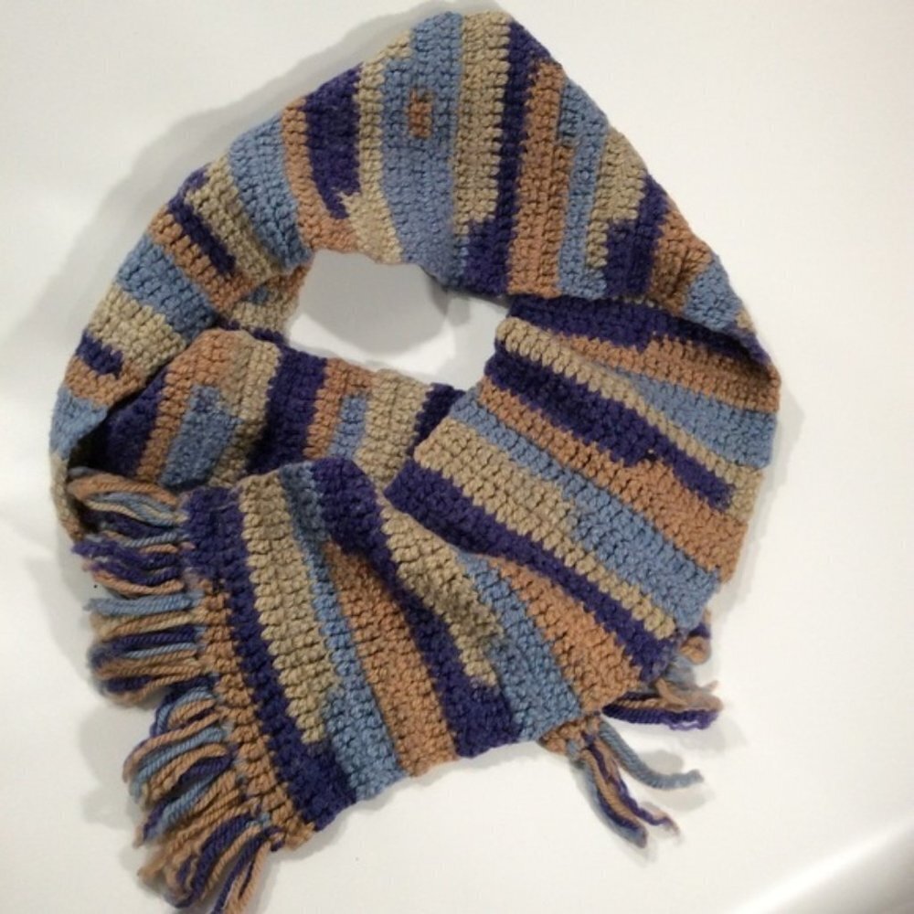 Handmade | Multicolored Quilted Scarf Fall Cozy - Picture 2 of 4